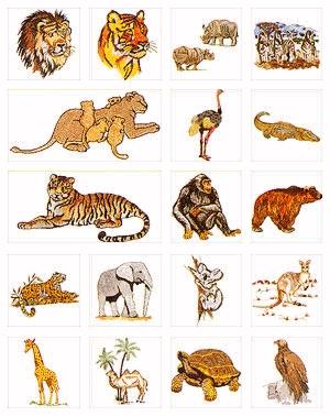 Pfaff No. 39 Wild Animals Embroidery Card