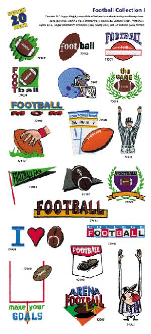 Amazing Designs 1148 Football Embroidery Disk