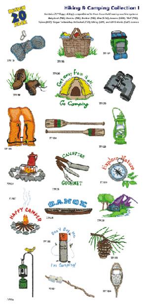 Amazing Designs 1152 Hiking and Camping Embroidery Disk