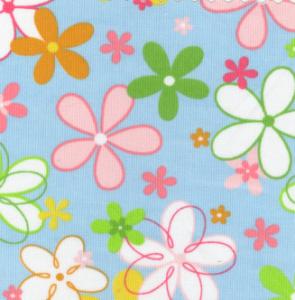 Fabric Finders 15 Yd Bolt 9.99 A Yd #577 Pique 100% Pima Cotton Fabric Blue With Floral 60"
