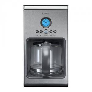 Krups KM1000 Intuitive 10-Cup Stainless Steel Coffeemaker with Glass Carafe
