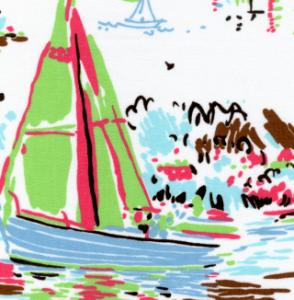 Fabric Finders 15 Yard Bolt 9.34 A Yd 546 Sailboats Twill 100% Pima Cotton Fabric 60"