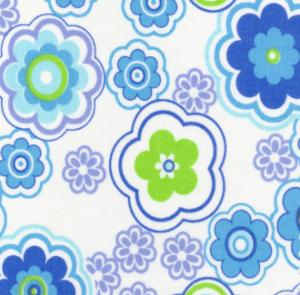 Fabric Finders 15 Yd Bolt 8.66 A Yd #573 Blue Floral Twill 100% Cotton 60"
