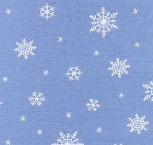 Fabric Finders 15 Yard Bolt 9.34 A Yd 650 100 percent Cotton 60 inch Blue with White Snowflake Twill