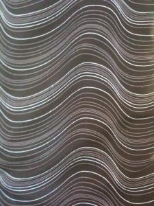 Fabric Finders 15 Yard Bolt 9.34 A Yd CM Fabric Black with white waves 100 Percent Cotton 60 inch