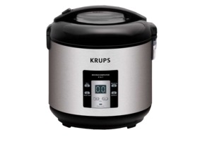 Krups, RK7011, 10-20 Cup, Rice Cooker, Non Stick, Control Panel, 4 Cooking Modes: Rice, Steam Basket, Slow Cook, Oatmeal, Auto Warm; Lock Lid, Recipes, 8 pounds