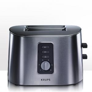 Krups, TT6170, Stainless Stee,l 2-Slice, Toaster, 850W, 1 1/4" slots, High-lift toasting lever, for easy removal of small breads, 8x7x7" Inches, 6.6Lbs, Krups TT6170 Brushed Stainless Steel 2 Slice Toaster 8x7x7", 850W, Two 1.25" slots, High-lift lever for removal of small breads, 8 Brown Settings, 7Lb