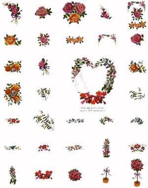 Singer No. 15 Gigantic Floral Patterns Embroidery Card #386797 for XL100, 150 & 1000 Quantum Sewing Machines