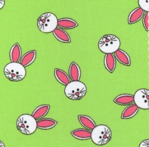 Fabric Finders 15 Yd Bolt 10.00 A Yd 529Pique100% Pima Cotton Fabric Lime with White Bunnies 60 inch