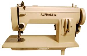 AlphaSew, PW400, 9" Arm, Straight Stitch, Metal, Portable, Walking Foot, Upholstery, Sewing Machine, 16.5x7" inch Flatbed, 1/4" inch Welt Foot Lift, 4SPI,, 150W 1.5A, 900 SPM