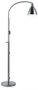 Daylight U31067 Flexi-vision Floor Lamp, 20W Simulation Bulb, Low Heat Shade, Silver Chrome Finish, Flexible Arm, Adj Height, Home or Office UL On Off