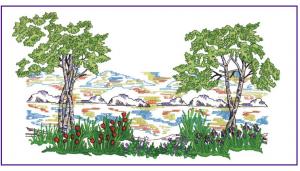 Amazing Designs NZ9 Four Seasons Landscape Embroidery Card