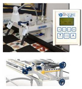 Tin Lizzie, 18DLS, Digital, 18" Long Arm, Quilting Machine, and Phoenix, 72-144" King Size, Metal, Quilting Frame, Tin Lizzie Demo 18DLS Digital 18" LongArm Quilting Machine Head, Handle Bars, Stitch Regulator, Encoders +Phoenix 144" King Height Adjust Metal Frame