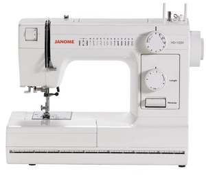 Janome, HD-1000, 14, Stitch, Mechanical, Sewing, Machine, HD1000, 1 4-Step Buttonhole, Free Arm, Drop Feed, Reverse Stitch Layer, Push-Pull Bobbin Winding