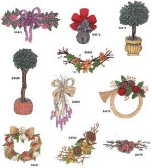 Amazing Designs 1271 Seasonal Swags Collection I Embroidery Disk