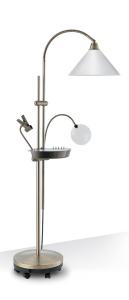 Daylight U21098 20W Ultimate Floor Stand Lamp, Antique Finish, Gooseneck Arm, Magnifier Lens, Chartholder Clip, Notions Tray&Cover, Roll Wheel Casters,Daylight U21098 20W ULT 65" Floor Stand Lamp, Antique Finish, 25" GooseNeck Arm, Magnifier 5"Lens, Charthold Clip, Craft Tray & Cover, 6 Wheels, 27Lbs