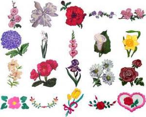 OESD 10213 Flowers Embroidery CD Design Pack