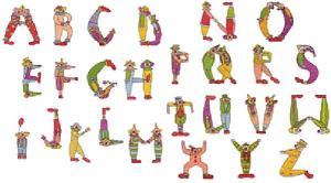 Amazing Designs 1277 Clown Alphabet I Embroidery Disk