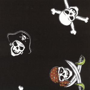 Fabric Finders 15 Yd Bolt 9.34 A Yd 1049 Pirates On Black 100% Pima Cotton 60 inch Fabric
