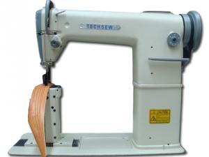 TechSew GC-810 7Post Bed Roller Foot, Bottom Feed Leather Stitcher Industrial Sewing Machine, KD Power Stand, Servo Motor, 1800RPM, 3/8Lift, 0-5mmSL