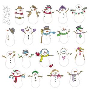 Amazing Designs Sensational Series Plush Pals Snowmen Collection I Embroidery Card