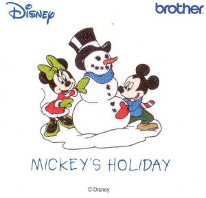 Brother SA308D Mickey's Holiday Disney Embroidery Card for PE170, PE180, PE400, NZ500, PC8500D, ULT 2002, ULT 2003