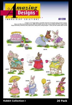 Amazing Designs 1299 Rabbit Collection I Embroidery Disk