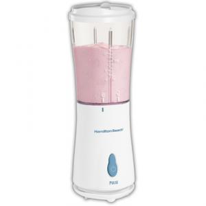 Hamilton Beach 51101W Single Serve Blender-White, 14Oz Cup, 175 Watts Of Power, One-Touch Blending, Stainless Steel Blades, Compact Jar, Tight Seal Lid