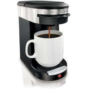 Hamilton Beach 49970 Personal Cup One Cup Pod Brewer, Brews up to 12oz Cup, Automatic Shut-Off, Brew Basket, 18 Pod Starter Bag of Senseo® Coffee, Coupon Included, Dishwasher Safe