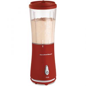 Hamilton Beach 51101B Single-Serve Blender with Travel Lid - Black, Stainless Steel Blades, One-Touch Blending,Easy to Store,Fits Most Car Cup Holders
