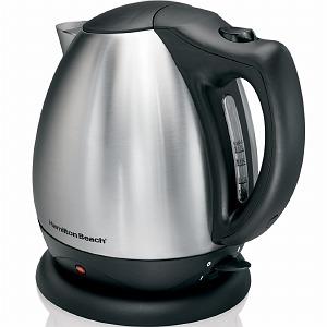 Hamilton Beach 40870 10 Cup Electric Kettle - Stainless Steel, Cord Free Serving, Auto Shut Off, Concealed Heating Element, Drip Free Spout, 1500Watts, On/Off Switch, Power Indicator Light