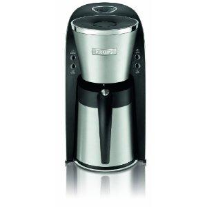 Krups KT720D50 10 Cup Thermal Filter Coffee Maker, 40oz Stainless Steel Thermal Jug, Removable Transparent Water Tank, Pause and Serve Feature, 950W, Auto Shut Off, Illumination