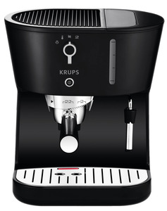 Krups XP420050 Perfecto Black with Precise Tamp Espresso, Universal Filter Holder, Make Single or Double Shots, Multi-directional Frothing Nozzle, Removable Drip Tray, Water Tank, 1450 Watt