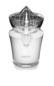 Krups ZX720143 White Acrylic Juicer, Stainless Steel Anti Drip Valve, Premium Translucent Acrylic Design, Plastic Protection Cover