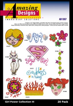 Amazing Designs 1307 Girl Power Collection III Embroidery Disks