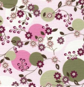 Fabric Finders #974 2 Purple Floral 15 Yd Bolt 9.34 A Yd 100% Pima Cotton Fabric