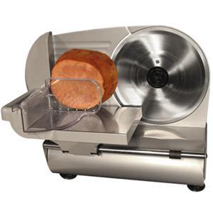 Weston 61-0901-W Electric Food Slicer, Stainless Steel Blade, 8.62" Blade Size, Adjustable Thickness, Safety Switch, Non Slip Feet, Removable Slide, Silent Motor