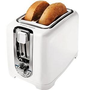 Black and Decker TR1256W 2 Slice Toaster, 850 Watts of Cooking Power, LED Indicator, Function Indicator Light, Cool Touch Housing, Defrost, Function