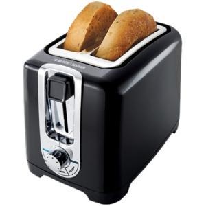 Black and Decker TR1256B 2 Slice Toaster, 850 Watts, LED Indicator, Function Indicator Light, Bagel Button, Frozen Button, Cancel Button, Cool Touch