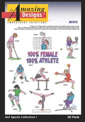 Amazing Designs 1312 Girls Sports Collection I Embroidery Disks