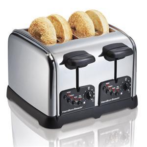 Hamilton Beach 24790 - 4 Slice Classic Chrome Toaster, Bagel Setting, 4 Toasting Functions, Toast Boost, Extra Wide Slots, Crumb Tray, Auto Shut Off