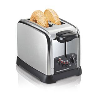 Hamilton Beach 22790 - 2 Slice Classic Chrome Toaster, Bagel Setting, 4 Toasting Functions, Toast Boost, Extra Wide Slots, Crumb Tray, Auto Shut Off