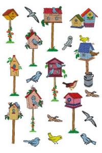 Down Home Dreams 190 Birds & Birdhouses Embroidery Disk