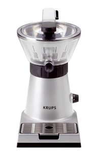 Krups ZX700042 Stainless Steel Citrus Press 11x7x13"H, 130W, Manual & Automatic, Motor Lever, Pulp Filter, No Drip Spout, Drip Tray, Washer Safe Parts