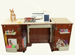 Kangaroo Kabinets Bandicoot K8205 Teak by Arrow with EZ Machine Lift Mechanism and Locking Castors Perfect for Small Spaces, and Maximum Storage