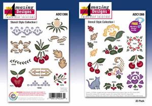 Amazing Designs 1366 Stencil Style Collection 1 Embroidery Disk