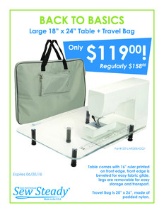 Sew, Steady, Basic, Portable, Sewing, Machine, Extension, Table, Large, 18x24", Surface, 4, Adjustable, Height, Legs, Perfect, Circle, Kit, Centering, Ruler