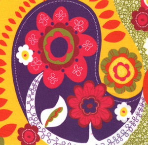 Fabric Finders FF1231 Purple And Gold Floral Print 15 Yd Bolt 9.34 A Yd 100% Cotton 60"
