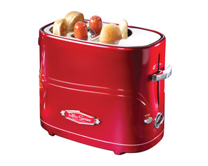 New Nostalgia Electrics HDT600RETRORED Retro Series Pop-Up Hot Dog Toaster