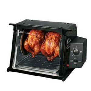 Ronco ST4000BLGEN Showtime Set & Forget Rotisserie Barbeque Oven, 3Hr Timer, Glass Door, Dual Heat Tray/Lid, 2Wheels, SpitRods, Basket, DripPan, Gratenohtin Ronco ST4000BLGEN Showtime Set & Forget Rotisserie Barbeque Oven, 3Hr Timer, Glass Door, Dual Heat Tray/Lid, 2Wheels, SpitRods, Basket, DripPan, Gratenohtin